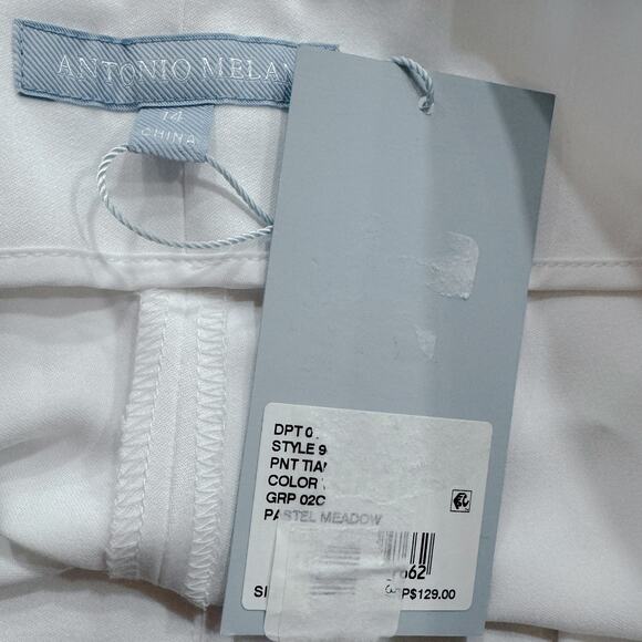 Antonio Melani Tiana Straight Leg Button Fly High Rise Pants Slacks White 14 NWT - Picture 8 of 10
